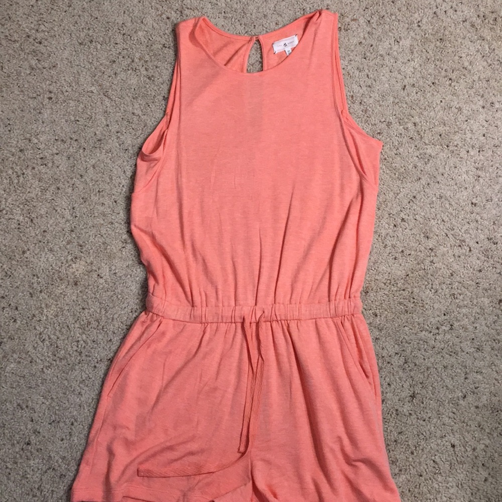 Lou & Grey/LOFT sherbet / orange romper.